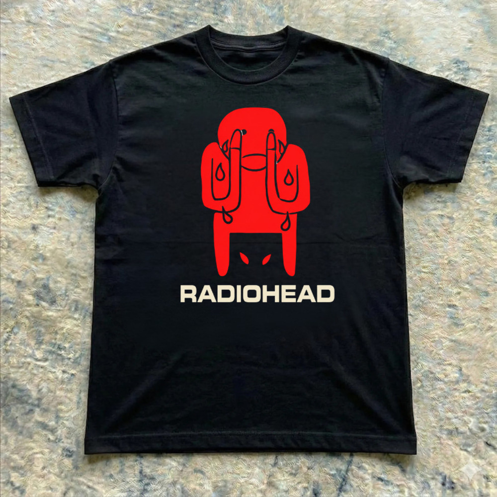 Radiohead Crying Minotaur Band Logo Vintage Black T-Shirt